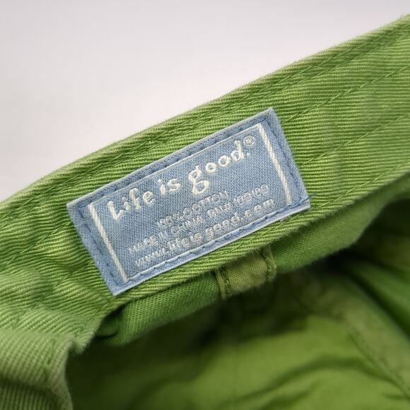 Flower Slideback Baseball Hat Green One Size Embroidered Life Is Good - Picture 9 of 9